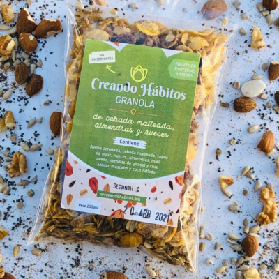 Granola cebada malteada,almendras y nueces