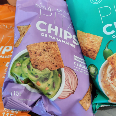 Pita chips cebolla masa madre