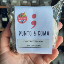 Alfajor sin tacc chocolate blanco y dulce de leche